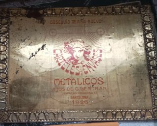 Antiguo Cartel publicitario Hojalata Litografiada