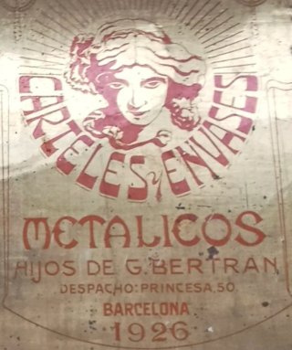 Antiguo Cartel publicitario Hojalata Litografiada
