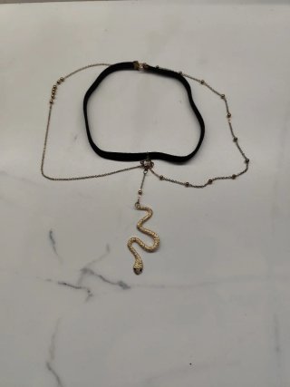 Liga joya serpiente dorado y negro