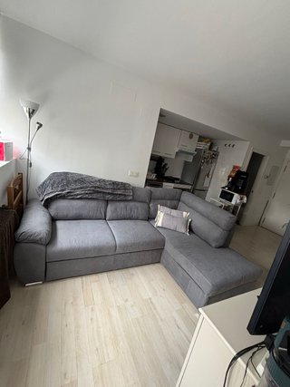 Sofá modular gris de tela nuevo