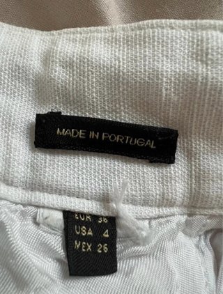 Pantalón Massimo Dutti Lino Blanco