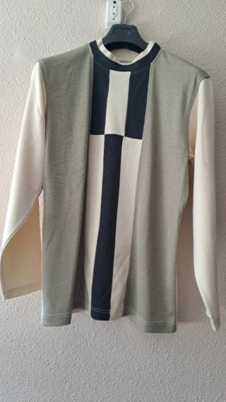 Jersey fino gris y blanco