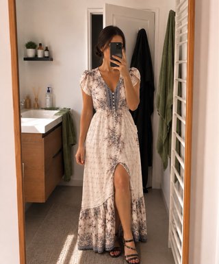 Vestido largo boho estampado