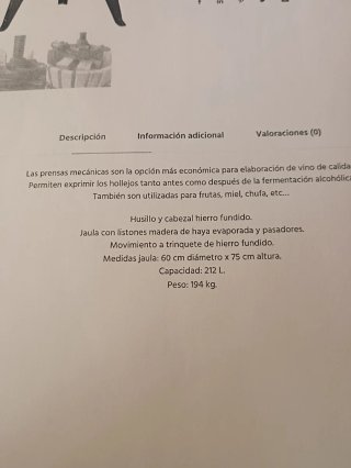 Prensa de vino de madera
