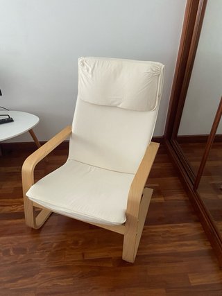 Sillón IKEA POÄNG Abedul Cojín Blanco