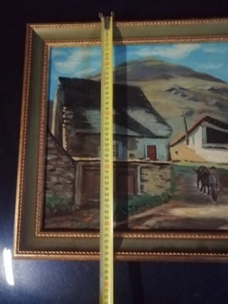 Cuadro antiguo paisaje rural