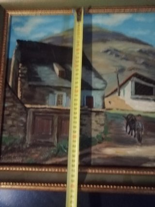 Cuadro antiguo paisaje rural