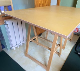 Mesa plegable 120x80cm . Tablon y caballetes.