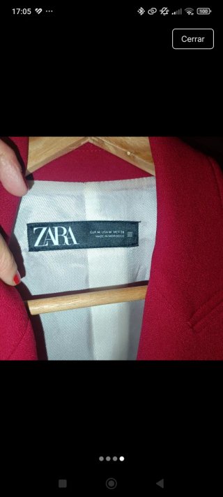 Blazer Zara Rojo Talla M Botones Dorados