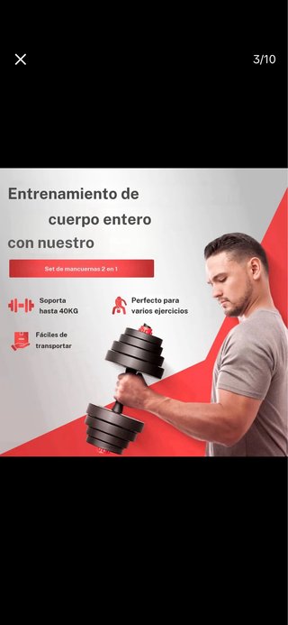 Set Mancuernas Ajustables hasta 40kg