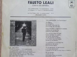 Single Fausto Leali - Yo Caminaré