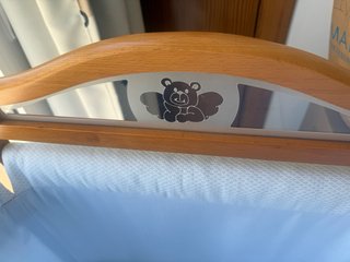 Minicuna bebé madera y textil azul