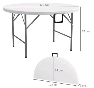 Mesa plegable redonda 122 cm