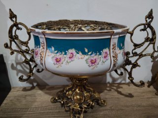 Sopera Decorativa Cerámica y Bronce