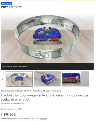 Robot aspirador Dyson 360 Vis™ Nav