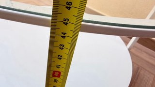 Mesa redonda blanca cristal Ikea
