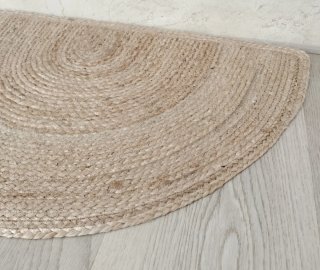 Alfombra Media Luna Yute Natural Estilo Nórdico