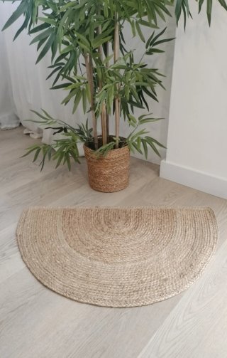 Alfombra Media Luna Yute Natural Estilo Nórdico