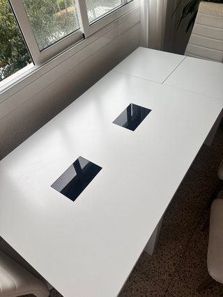 Mesa y 4 Sillas Comedor Blancas