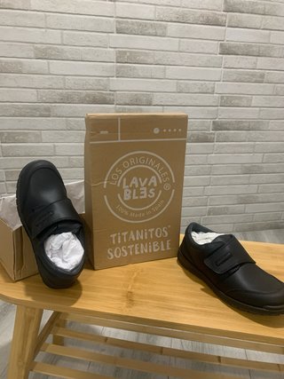 Scarpe Scolastiche per Bambini Nere con Velcro