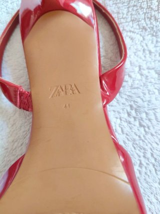 Zapatos Zara Slingback Rojos Charol