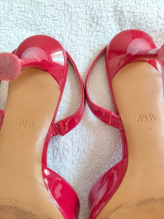 Zapatos Zara Slingback Rojos Charol