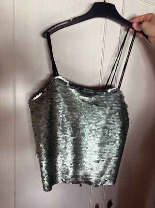 Top lentejuelas Mango Talla XS
