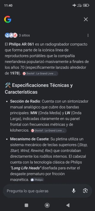 Radio Cassette Grabadora Philips AR 061