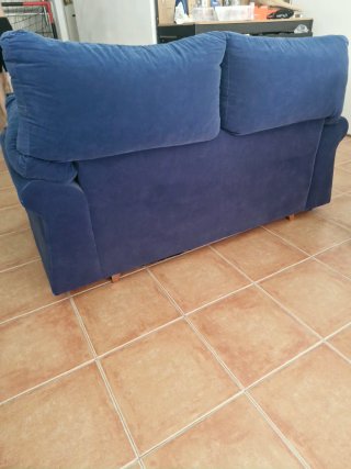 Divani blu in velluto 3 + 2 posti