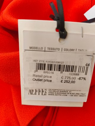 Abito Moschino Rosso TG 44