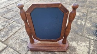 Espejo de tocador antiguo madera y cristal