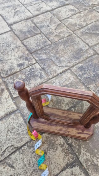 Espejo de tocador antiguo madera y cristal