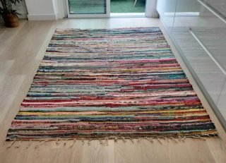 Alfombra Rectangular Chindi 100% Algodón Natural