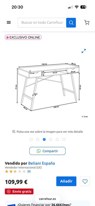 Escritorio madera y metal
