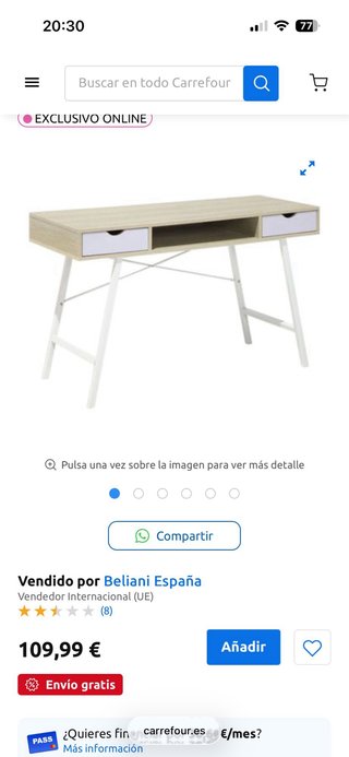 Escritorio madera y metal