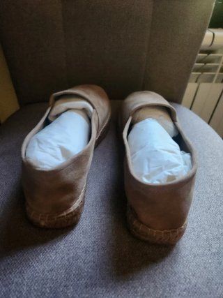 Alpargatas de piel beige