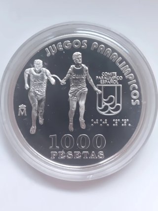 MONEDA 1000 PESETAS ATLETISMO PARA CIEGOS.
