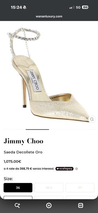 Jimmy Choo Scarpe Donna Oro Tg. 38