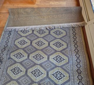 Alfombra estilo oriental beige y verde