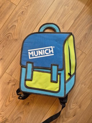Mochila Munich Retro Azul y Verde