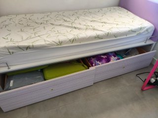 Soporte Cama 90cm con cajones y mesilla