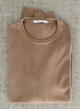 Jersey Camicissima Hombre Camel Cuello Redondo