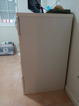 Cómoda cambiador, infantil blanca con tiradores ro