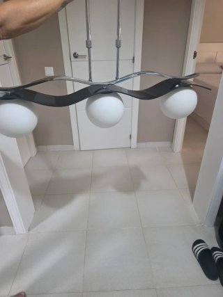 Lámpara moderna 3 esferas cristal