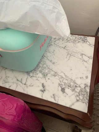 Conjunto 3 mesas mármol y madera