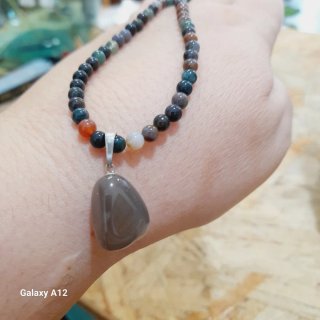 Collana Agata Muschiata Pietra Naturale