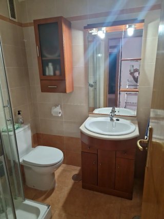 Conjunto Muebles Baño Madera y Cristal