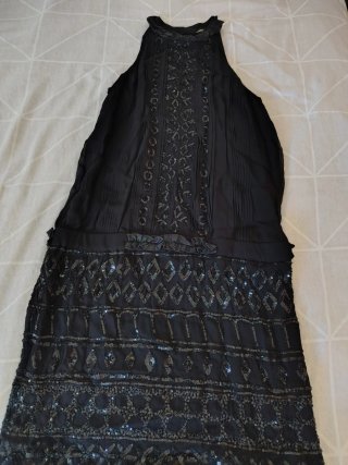 Vestido fiesta Tintoretto negro lentejuelas T.36