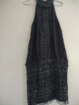 Vestido fiesta Tintoretto negro lentejuelas T.36