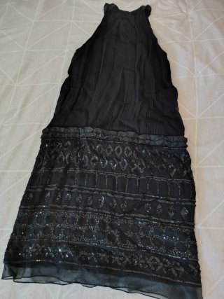 Vestido fiesta Tintoretto negro lentejuelas T.36